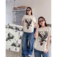 ราคา New collection Gun n Rose eagle T shirt 370 เสื้อยืดรุ่นใหม่ ทรงสวยผ้าดี สกรีนลายวินเทจด้านหน้า สีเทาท็อป valen (29232340227)