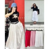 ราคา พร้อมส่ง balloon skirt กระโปรงตัวยาว เอวจับจีบด้านหลังสม็อค มีกระเป๋าล้วง2ข้าง มาพร้อมเข็มขัดและซับใน teeda (29035939769)
