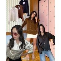 ราคา Satin shirt 390 เสื้อเชิ้ตโอเวอร์ไซร์ ผ้าไหมอิตาลี่ซาตินอย่างดี รุ่นนี้สวยตลอดกาลไม่มีดร็อป valen basic store (28784064955)