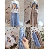 ราคา เสื้อยืดทรง oversize ผ้าเนื้อดีใส่สบาย ลายน้องหมา little puppy Scotty skirt กระโปรงตัวยาว แต่งระบาย มีกระเป๋าข้าง u2 (27986998835)