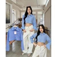 ราคา Stripe cropped shirt 350 เสื้อเชิ้ตทรงครอปแขนยาวสุดชิค ดีเทลแต่งกระเป๋าหน้าเก๋ๆ แบบต้าวลิซ่า ผ้า cotton valen (27961269461)
