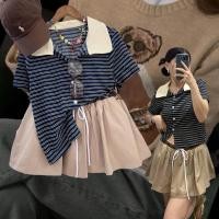 ราคา 2 tone stripe top เสื้อลายริ้ว คอปกสีครีม แต่งกระดุมหน้า ลายริ้ว สีโทนเขียวเข้ม สีน่ารักใส่ขับผิว (27711154823)