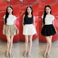 ราคา Balloon high waist skirt 350 กระโปรงสั้นบอลลูนสุดฮิตต ทรงสวยมากก รุ่นนี้เป็นขอบเอวสูง เอวยืดรอบ มีซับกางเกง valen (27207614960)