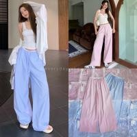 ราคา พร้อมส่ง ? ? ? ? ? ? ? ? ? ? ? ? ? ? ? กางเกงขายาวลายริ้วรุ่นใหม่ ทรงสวย ดีไซน์เย็บเบิ้ลขอบผ้าสีขาว onseason (26707702601)