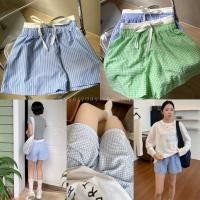 ราคา Double mini boxer short 270 กางเกงขาสั้นลายริ้ว ตารางสก็อต ขอบเอวเบิ้ลสีขาวสองชั้นสวยมาก mo studio (26401048466)