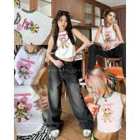 ราคา Cowgirl crop top 290 เสื้อยืดแขนกุดทรงครอป สุดคิ้วท์ สกรีนลายคาวเกิร์ลน่ารักมาก ดีเทลตัดต่อขอบแขนลายเสือ seouler (25611261842)