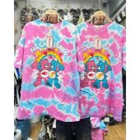 ราคา oversize t shirt เสื้อยืดสีฟอก มัดย้อมโทนสวยเลย สกรีนลายการ์ตูน illustration art ลายเส้นเก๋ๆทรงสวย oversize ใส่สบาย (24767686441)