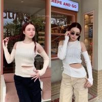 ราคา ? ? ? Lotto top 330 ฟรีส่ง มาแล้วค่า เก๋มากก รุ่นนี้เกาหลีสุด เสื้อกล้ามเว้าไหล่ มีปลอกแขน เว้าเอว ผ้าไหมพรม valen (22513178855)