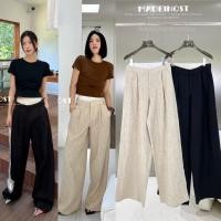 ราคา MADE LINEN TROUSERS S M 790 ฟรีส่ง กางเกงขายาวผ้าลินินแท้ แบบหนาไม่บาง แต่งของเอวบนเป็นขอบboxer t house (22475361235)