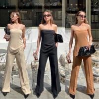 ราคา New arrival Classic classy set 490 ฟรีส่ง ชุดเซตเกาะอก มาคู่กับกางเกงเอวสูงปลายผ่า สวยหรู ลุคคุณหนูดูแพง akkara (19266331923)