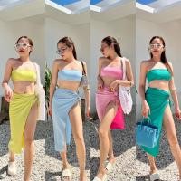 ราคา Sparkle bikini triple set 420 ฟรีส่ง ชุดเซ็ต3ชิ้น เสื้อเกาะอกมีฟองน้ำในตัว กางเกงบิกินี่ กระโปรงดีเทลม้วนผ่าข้าง (10694253012)