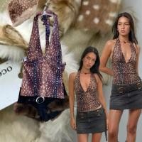 ราคา bambi halter top เสื้อคอคล้องแบบผูกคอ คอวี เว้า แต่งลายกวาง bambi สุดฮิต โทนสีน้ำตาลเข้ม ชิคมาก (55253702077)