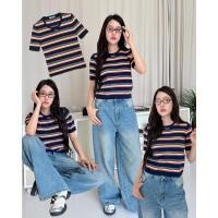ราคา PD stripe crop top 350 เสื้อครอปแขนสั้น ลายทาง สีสันสดใสน่ารักสุดๆ ทรงสวยมาก ดีเทลทอลายแบรนด์ดัง ป้ายแท็กครบ valen (25945224095)