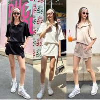 ราคา New Arrival Set2ชิ้น 470 เสื้อOversizeคอปกมีซิปหน้า ไหล่เสริมฟองน้ำ ทรงสวย แมทช์คู่กระโปรงสั้น on season (25202589606)
