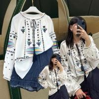 ราคา boho embroid top เสื้อ boho style แขนยาว แต่งปักตลอดแขน และช่วงหน้า แขนทรงพอง balloon คอวี แบบเชือกพู่ห้อย น่ารักมาก (40379041367)