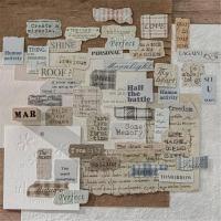 ราคา Paper Fragmented Letterpress สติกเกอร์นูน Pack Simple High value Retro English Small Note Notebook Basic Stickers (45858522203)