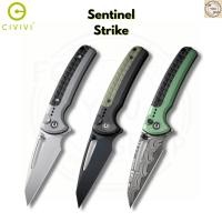 ราคา มีดพับ CIVIVI Sentinel Strike Flipper EDC ใบมีด K110 Damascus 3 7 นิ้ว ด้าม Aluminum Button Lock (47858655951)