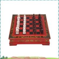 ราคา Uejfrdkuwg หมากรุกไม้ จีน Retro Terracotta หมากรุกไม้ทําเก่าแกะสลักเรซิ่น Chessman คริสต์มาสวันเกิดพรีเมี่ยมของขวัญ (58057618089)