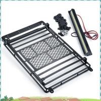 ราคา Super Metal Roof Rack กระเป๋าเดินทางพร้อมไฟ LED สําหรับ 1 10 RC Crawler รถ Axial SCX10 TRX4 D90 YK4102 (26531222333)