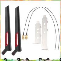 ราคา 2X8Dbi Dual Band M 2 IPEX MHF4 U Fl สาย RP SMA Pigtail WiFi เสาอากาศชุดสําหรับ Intel AX210 AX200 9260 9560 NGFF การ์ด candlered (43411744374)