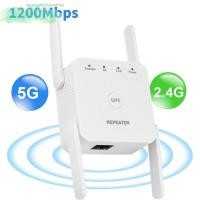 ราคา PUFFZY WiFi Repeater ขยายได้สูงสุด 200 เมตร 1200Mbps ตัวขยายสัญญาณ WiFi Universal Strong Signal Dual Band 2 4GHz 5GHz สัญญาณ Booster Office (50607326972)