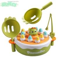 ราคา PUFFZY เกมตกปลาไดโนเสาร์ ล้อหมุนอเนกประสงค์จับ Pop Up Game Bouncing Dinosaur Interactive Design Music Feature Tic Tac Toe เกมของขวัญสําหรับเด็ก (50257367246)