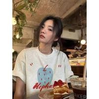 ราคา เสื้อยืดสไตล์เกาหลีสำหรับผู้หญิง ทรงหลวม แขนสั้น (52409057752)