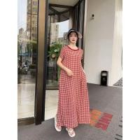 ราคา ชุดเดรสลายสก๊อตบางหลวมสำหรับชายหาดและวันหยุด (50259156274)