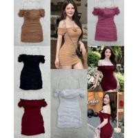 ราคา เดรสแบบมาใหม่ มีพร้อมส่ง ฟรีไซส์ XS S M เสริมฟองน้ำ อก30 36 เอว22 29สะโพก34 38 (48007090280)