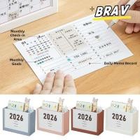 ราคา BRAV 2026 ปฏิทินตั้งโต๊ะ คอนเทนเนอร์ดินสอหลากสีมัลติฟังก์ชั่น นํากลับมาใช้ใหม่ได้สองกริดพลาสติก Self discipline Plan แปรงแต่งหน้า Study Room (40330013404)