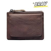 ราคา BRAV RFID Wallet Slim กระเป๋าใส่เหรียญหนังแท้ Minimalist Multi Card Seat Mini Storage Bag Men (24998091394)