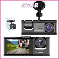 ราคา SHAR รถ DVR APP ควบคุม 360 ดูเครื่องบันทึกยานพาหนะ 3 ช่อง IR Night Vision HD Recording Car Dashcam Driving Recording (58057950878)