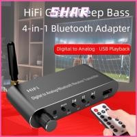 ราคา SHAR Digital to Analog Audio Converter Aluminium Alloy 4 in 1 Digital Optical to 3 5 mm พร้อม Bluetooth 5 1 Receiver with Remote DAC Wireless Adaptor TV Gaming CD Player MP3 (55008783172)