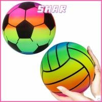 ราคา SHAR ลูกบอลชายหาดแบบเป่าลม ลูกบอลชายหาดสีรุ้งหนา 22 ซม วอลเลย์บอลชายหาด PVC ยักษ์ทนทานกลางแจ้ง (53908102380)