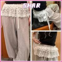 ราคา SHAR Lace Up Ruffles Miniskirt ปักดอกไม้ ลายลูกไม้ สไตล์ STREETWEAR สวมใส่คู่กับกางเกงยีนส์ (52757955405)