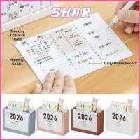 ราคา SHAR 2026 ปฏิทินตั้งโต๊ะ คอนเทนเนอร์ดินสอหลากสีมัลติฟังก์ชั่น แผนวินัยในตนเองแบบใช้ซ้ําได้พลาสติกสองกริดที่ใส่แปรงแต่งหน้าโรงเรียน (49608139750)