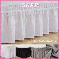 ราคา SHAR กระโปรงเตียง ยืดหยุ่นโพลีเอสเตอร์เตียง Ruffles ตกแต่งด้านข้างเตียงที่ถอดออกได้สีทึบกระโปรงเตียงห้องนอน (52608005366)