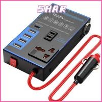 ราคา SHAR อินเวอร์เตอร์ในรถยนต์ อะแดปเตอร์ไฟอเนกประสงค์กําลังสูง 4 USB PD 1500W DC 12V 24V เป็น AC 220V เครื่องชาร์จยานยนต์อินเวอร์เตอร์ (48407744767)