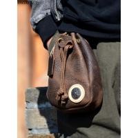ราคา Drawstring Men Retro Mobile Phone Bag หนังม้าบ้า (54608792767)