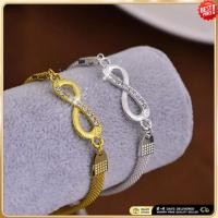 ราคา สร้อยข้อมือคริสตัลสัญลักษณ์อินฟินิตี้ สีเงินและสีทอง เหมาะสำหรับของขวัญคู่รัก (55857304689)
