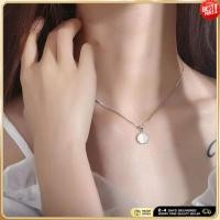 ราคา สร้อยคอมูนสโตนทรงกลม มินิมอล สไตล์โซ่งูเงิน (52256975003)
