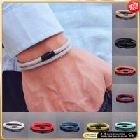ราคา สร้อยข้อมือเชือกถักสองชั้น สร้อยข้อมือผู้ชายมินิมอล (51107304791)