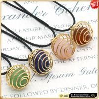ราคา สร้อยคอมีจี้คริสตัลกรงเกลียวและสายหนังหินธรรมชาติ (27844342818)