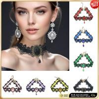 ราคา Rrdaily จี้สร้อยคอนามุกสีดำแบบ Gothic Punk สำหรับผู้หญิง พร้อมสายคล้องทรวงอก statement choker สำหรับเทศกาล Halloween (26792402224)