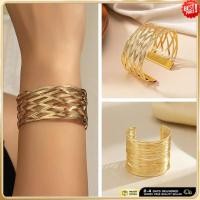 ราคา ชุดสร้อยข้อมือทอหลายชั้นด้วยลวดลาย gold สำหรับผู้หญิง (51356732137)