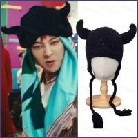ราคา หมวกถักนิตติ้งฮอร์ンสีดำ สไตล์ G Dragon จากMV BIGBANG เหมาะสำหรับฤดูหนาวและสไตล์น่ารัก (45105715058)