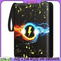 ราคา ในสต็อก Trading Card Binder with Sleeves 400 Double Sided Pocket Trading Card Binder Premium 4 Pocket PU Card Collection (45407621147)