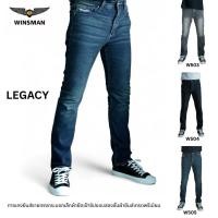 ราคา WINSMAN LEGACY กางเกงยีนส์ชายทรงกระบอกเล็กผ้ายีนส์ยืดเป้าซิปขอบ2ชั้นเอวกระชับป้ายหนังสังเคราะห์พิเศษสีดำยืดใส่สบาย (41073557079)
