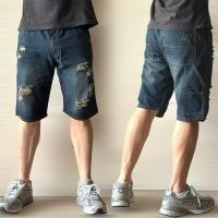 ราคา WINSMAN กางเกงขาสั้นผ้ายีนส์ กระเป๋าช่างฟอกเจียรขาด ทรงกระบอก cotton100 (28743836475)