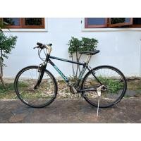 ราคา จักรยานไฮบริดญี่ปุ่น ล้อ 28 นิ้ว เกียร์ 3x8 24 สปีด อลูมิเนียม โช๊คหน้า Bianchi Back Street สีน้ำเงิน (19489288553)